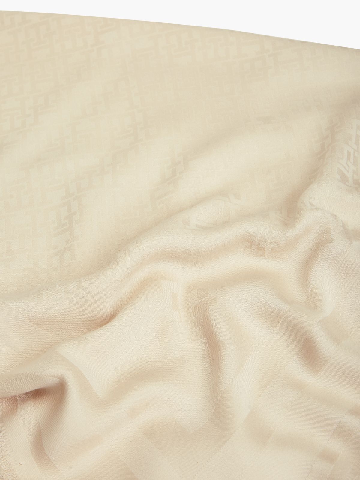 Tonal TH Monogram Scarf — Beige