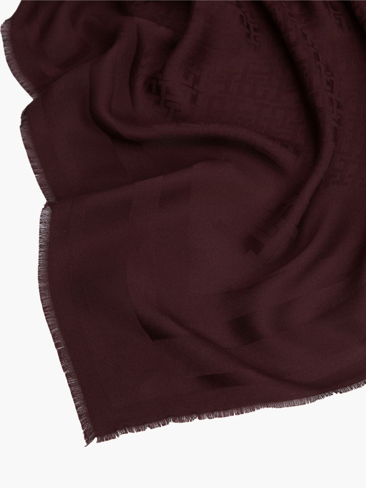 Tonal TH Monogram Scarf — Red