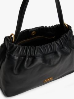 Soft Leather Logo Plaque Crossbody Bag — Black 4