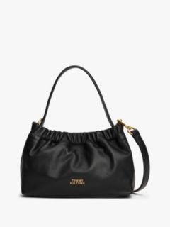 Soft Leather Logo Plaque Crossbody Bag — Black 1