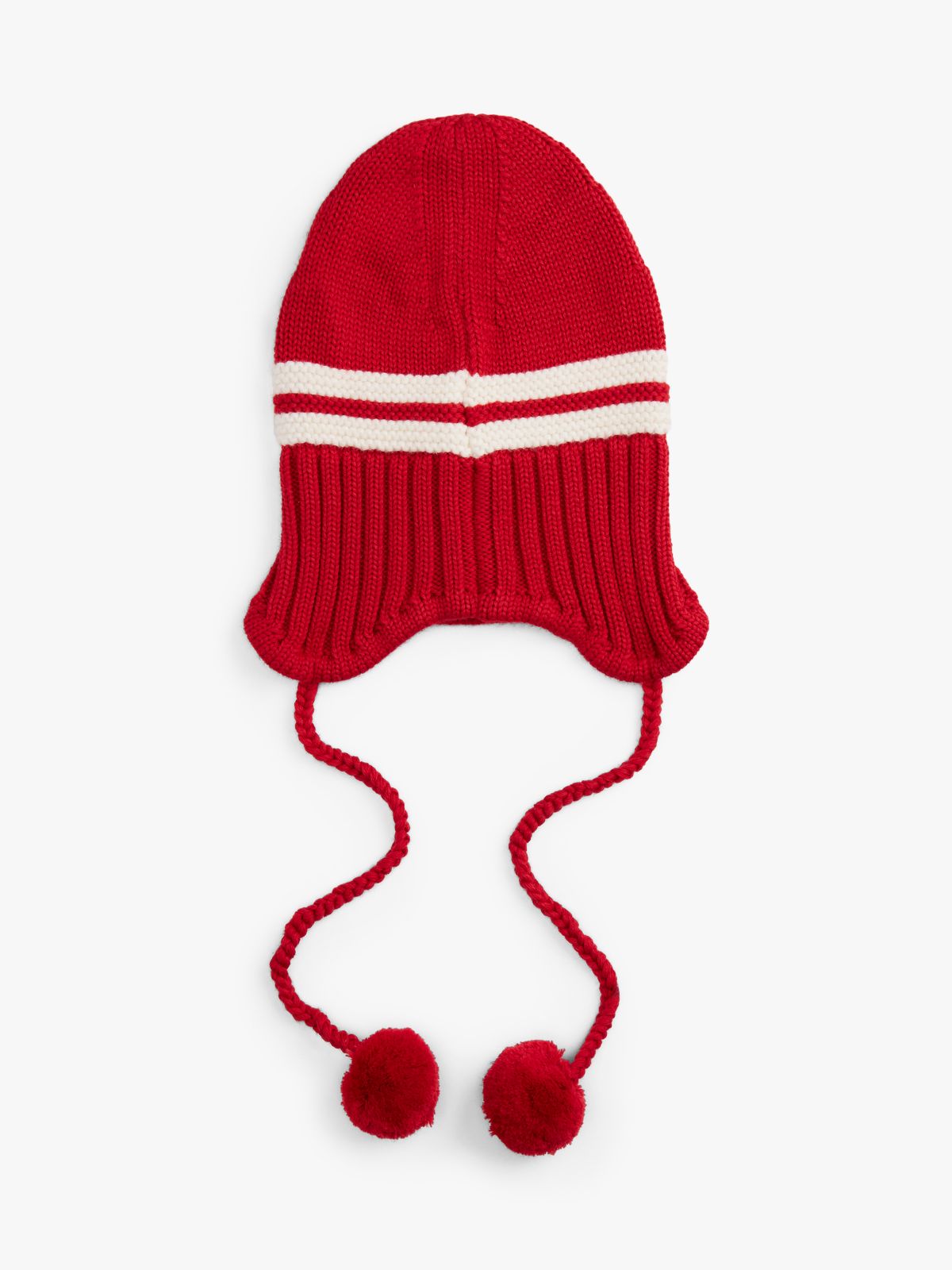 Tommy Girl Stripe Wool Blend Bauble Beanie — Red