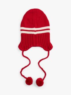 Tommy Girl Stripe Wool Blend Bauble Beanie — Red 2
