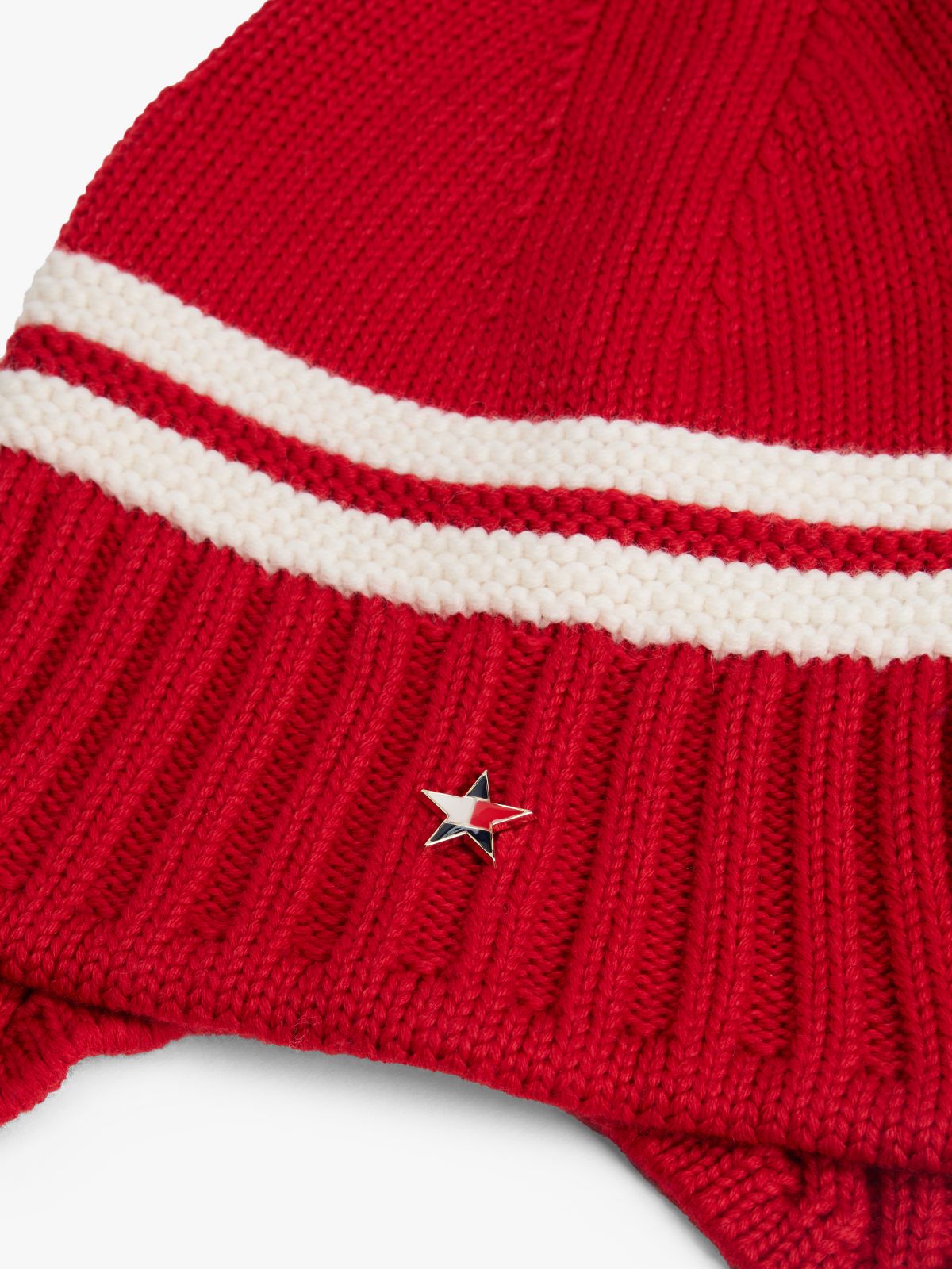 Tommy Girl Stripe Wool Blend Bauble Beanie — Red