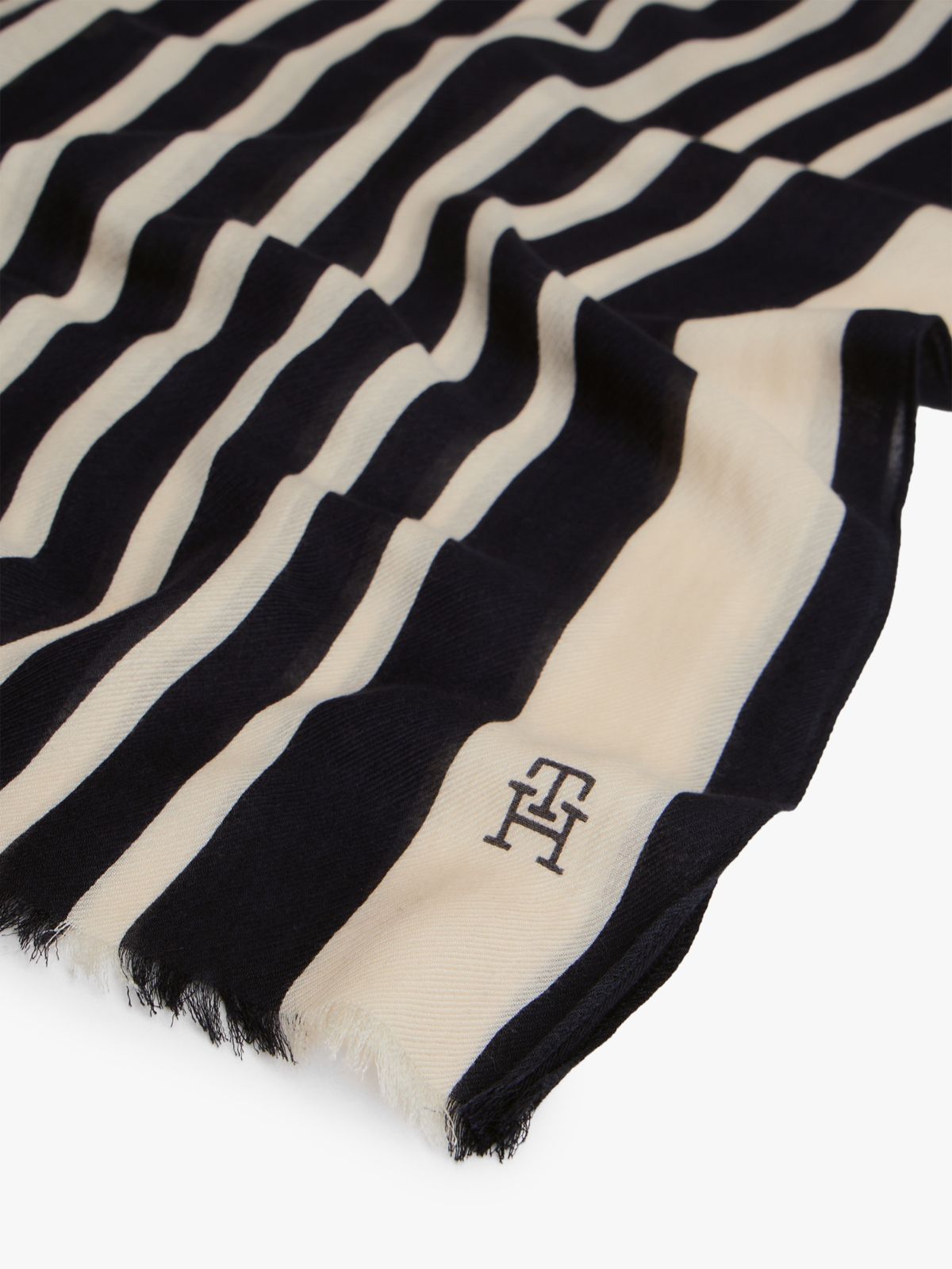 Chic TH Monogram Rectangular Scarf — Blue