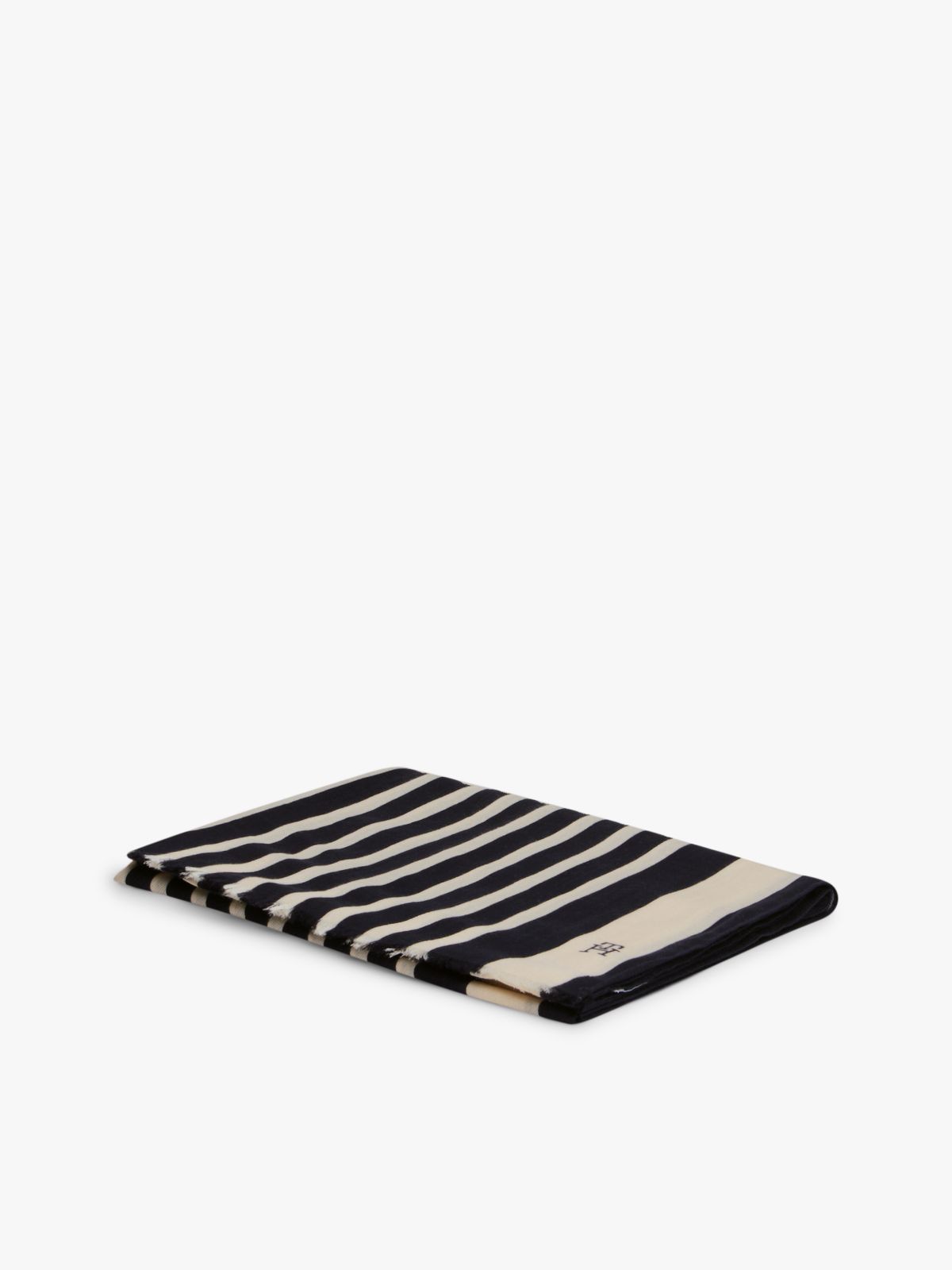 Chic TH Monogram Rectangular Scarf — Blue