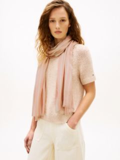 Chic TH Monogram Rectangular Scarf — Pink 4