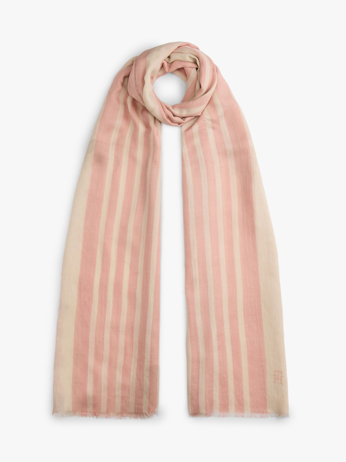 Chic TH Monogram Rectangular Scarf — Pink