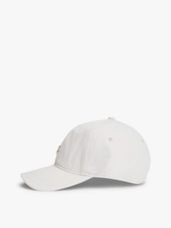 Stripe Seersucker Logo Plaque Baseball Cap — Beige 3