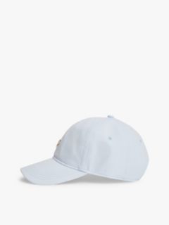 Stripe Seersucker Logo Plaque Baseball Cap — Blue 3