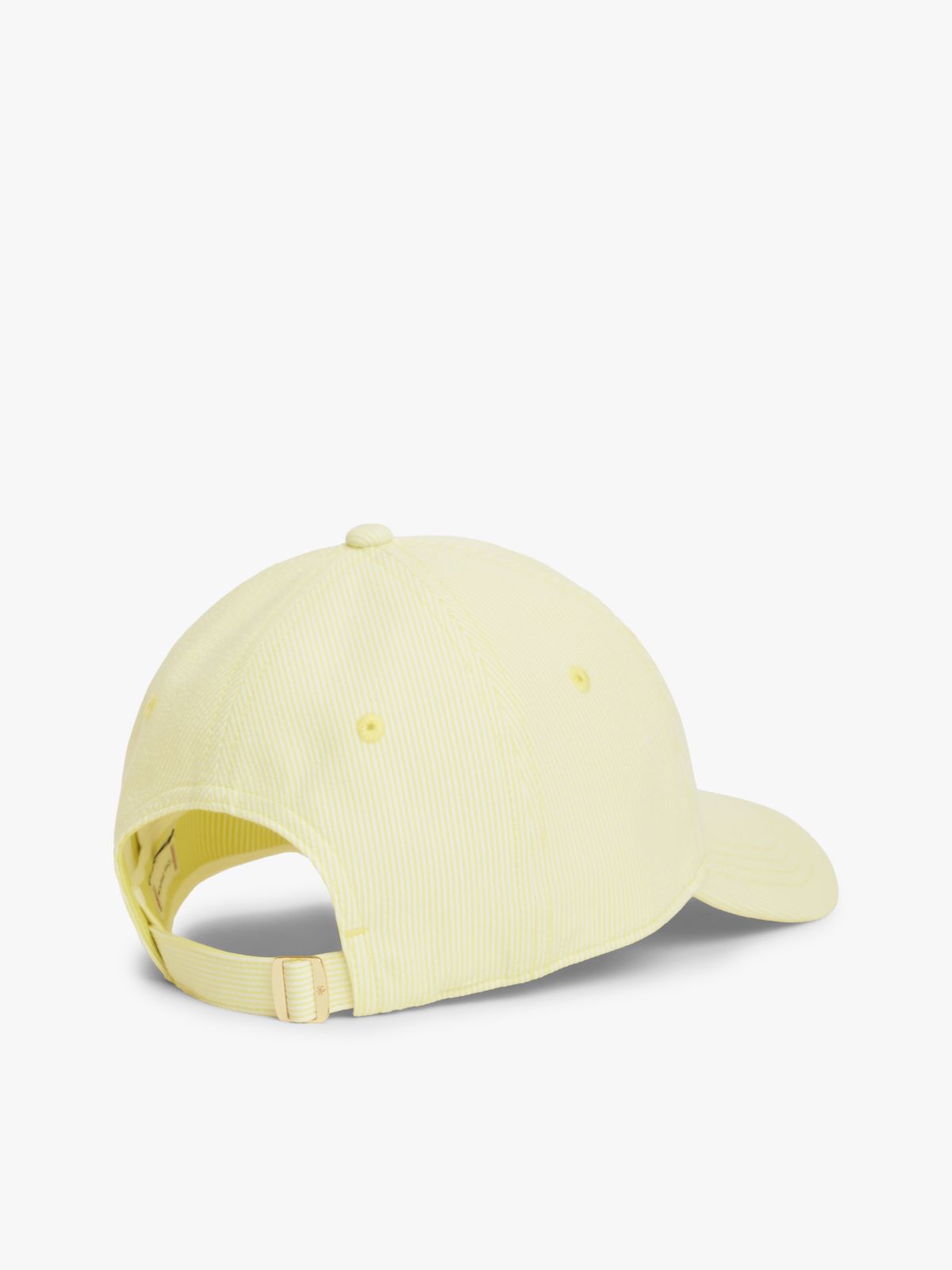 Stripe Seersucker Logo Plaque Baseball Cap — Green