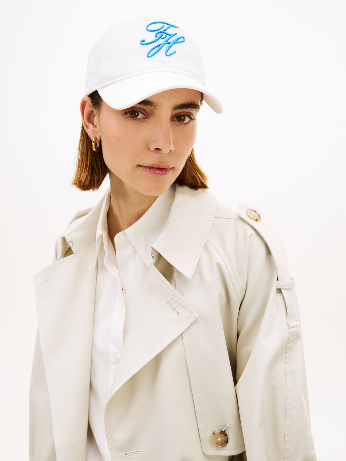 Logo Embroidery Baseball Cap — White