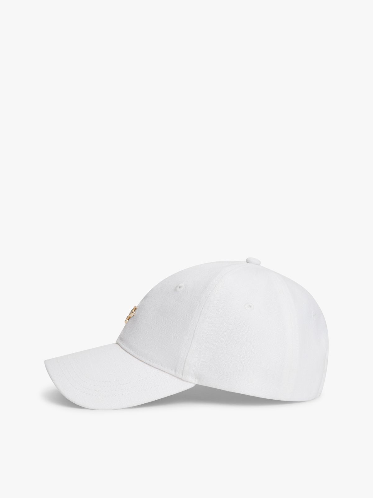 Pure Linen Piece Dyed Baseball Cap — White