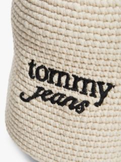 Crochet Logo Embroidery Bucket Hat — Beige 3
