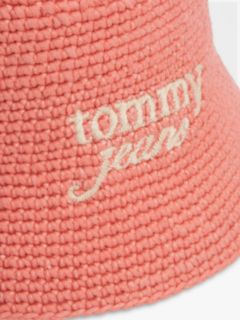 Crochet Logo Embroidery Bucket Hat — Pink 3