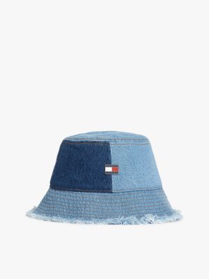 cappello a secchiello in denim patchwork blue da donne tommy jeans