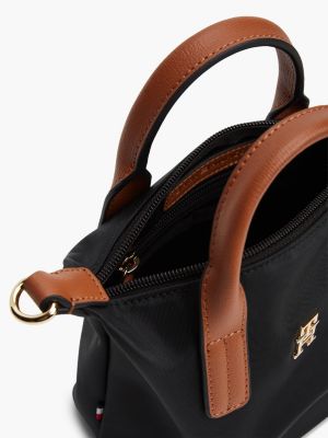 zwart crossbodyshopper met th-monogram voor dames - tommy hilfiger