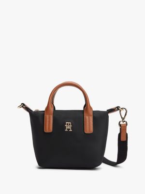 black th monogram crossbody tote bag for women tommy hilfiger