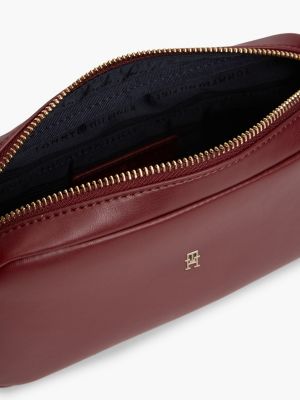 brown essential debossed crossbody camera bag for women tommy hilfiger