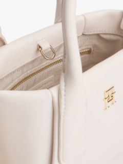 Essential Metallic Logo Crossbody Tote Bag — Beige 4