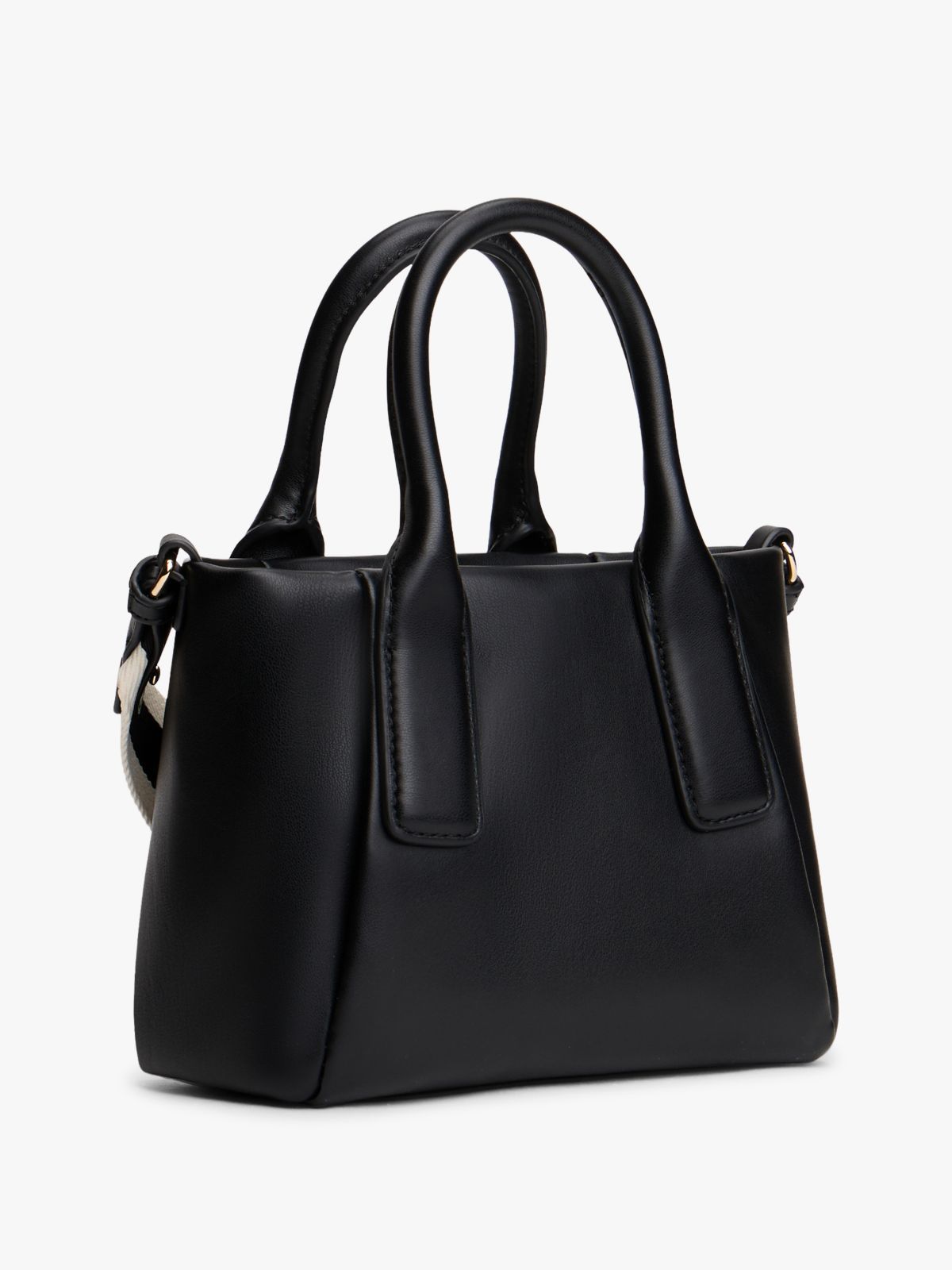 Essential Metallic Logo Crossbody Tote Bag — Black