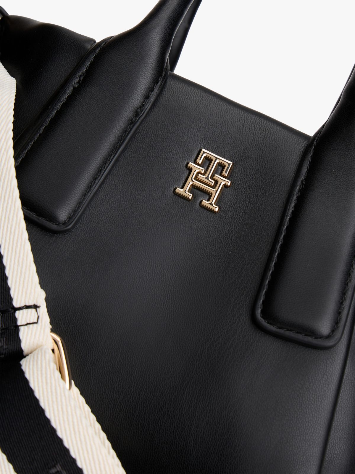 Essential Metallic Logo Crossbody Tote Bag — Black