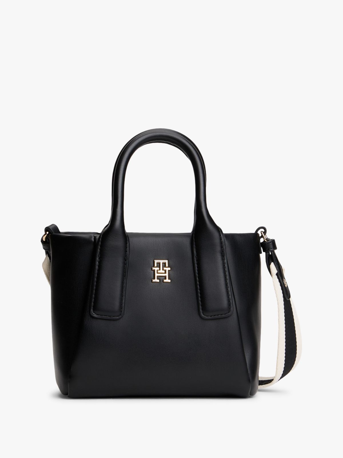 Essential Metallic Logo Crossbody Tote Bag — Black