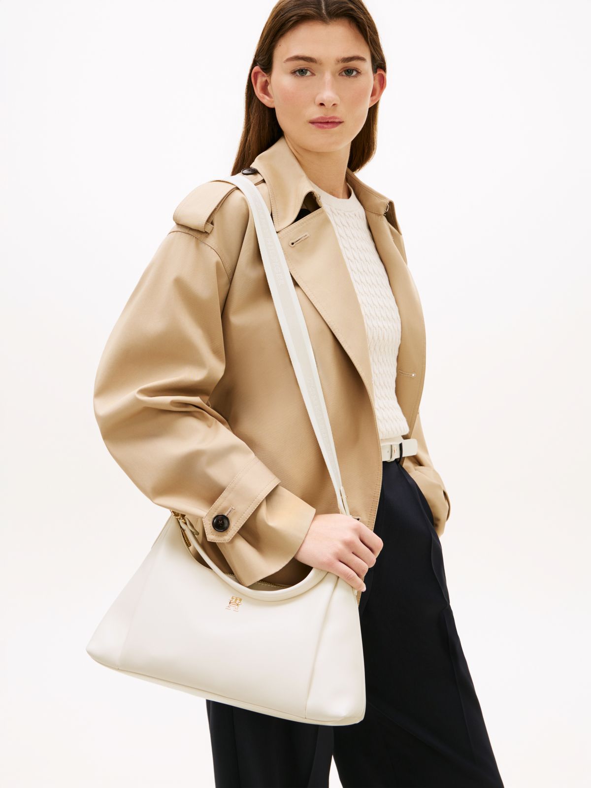 Essential Crossbody Shoulder Bag — Beige
