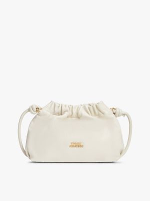 beige soft leather crossbody bag for women tommy hilfiger