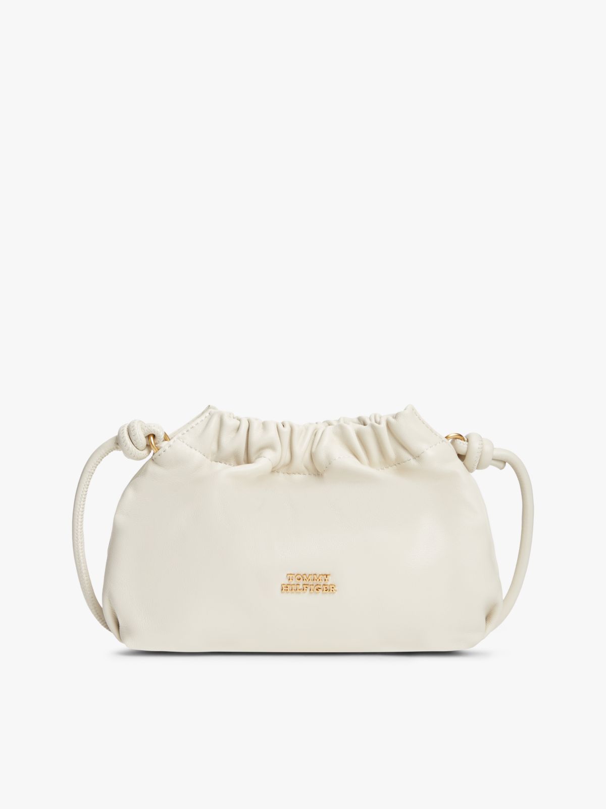 Soft Leather Crossbody Bag — Beige