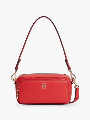 sac bandoulière à monogramme th red pour femmes tommy hilfiger