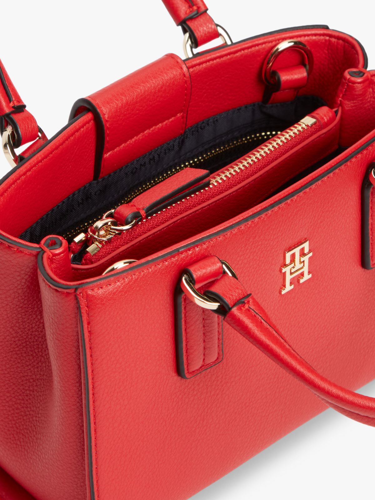 TH Monogram Crossbody Tote Bag — Red