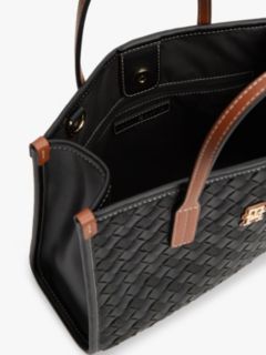City Woven Crossbody Tote Bag — Black 4