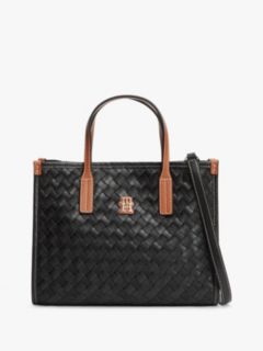 City Woven Crossbody Tote Bag — Black 1