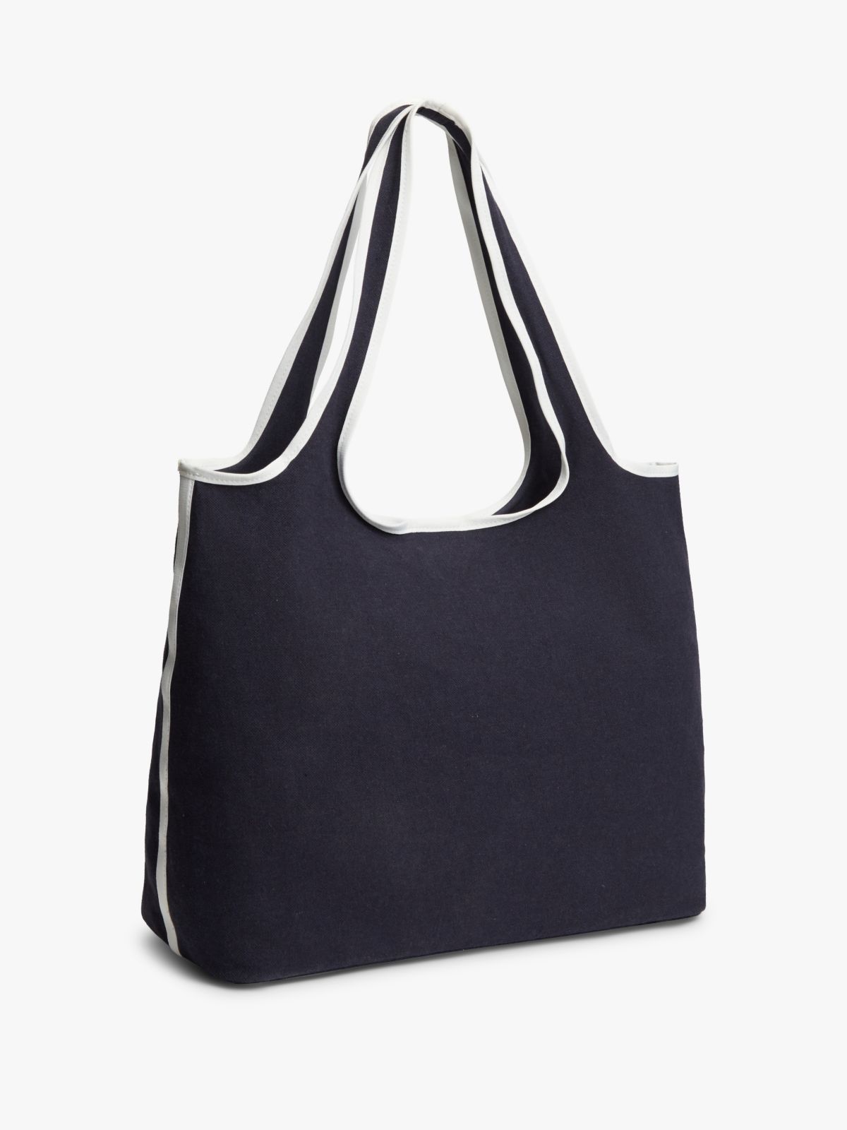 Canvas Beach Tote Bag With Pouch — Blue