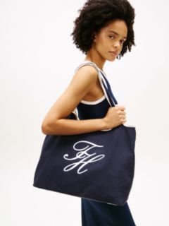 Canvas Beach Tote Bag With Pouch — Blue 5
