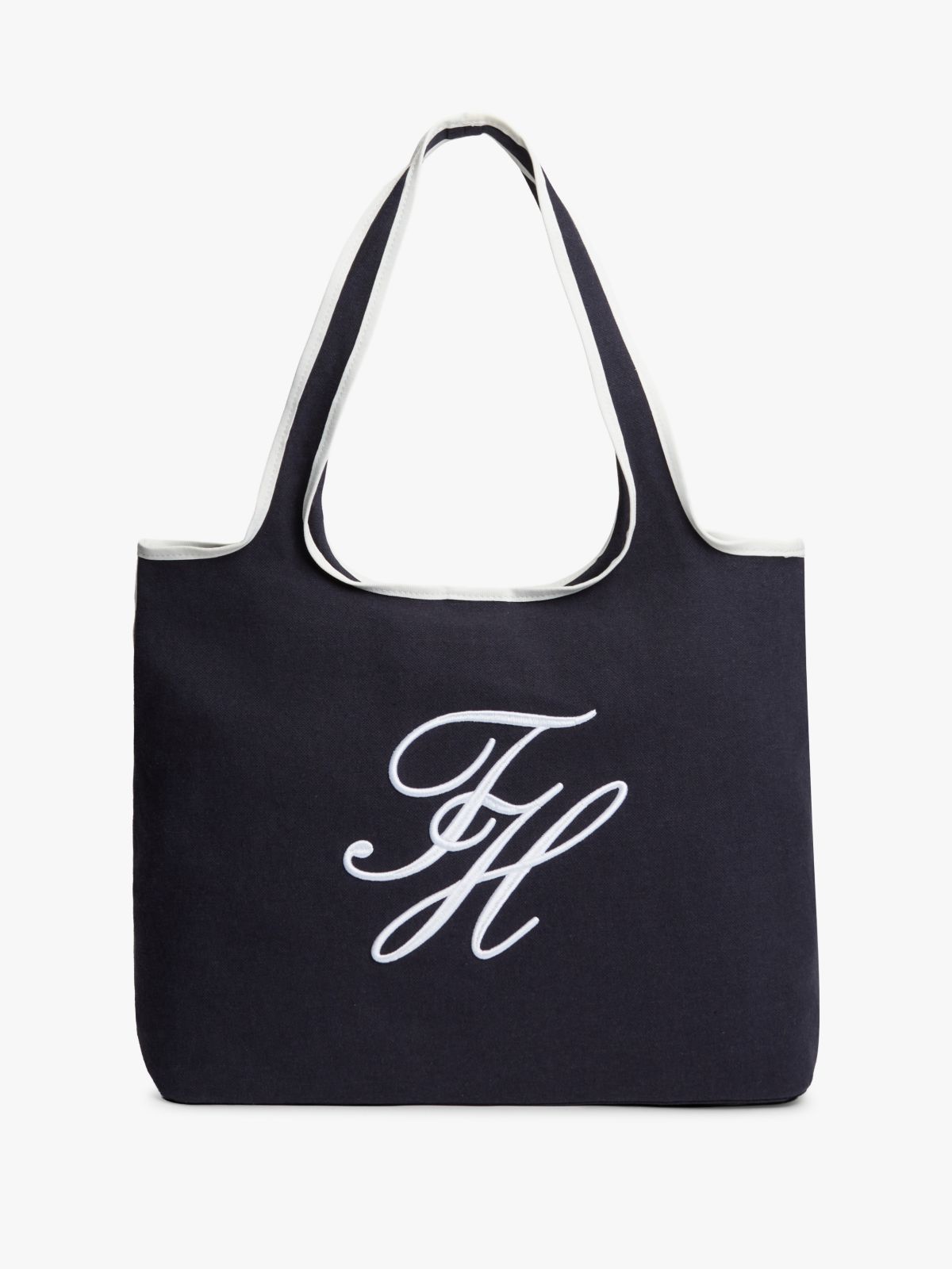 Canvas Beach Tote Bag With Pouch — Blue