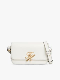Logo Flap Leather Crossbody Bag — Beige 1