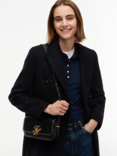 Logo Flap Leather Crossbody Bag — Black 2