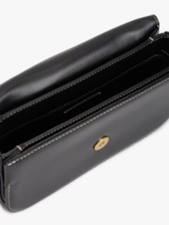 Logo Flap Leather Crossbody Bag — Black 4