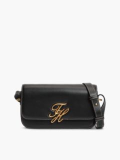 Logo Flap Leather Crossbody Bag — Black 1