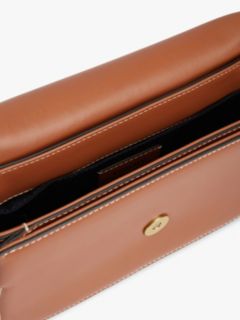 Logo Flap Leather Crossbody Bag — Brown 4
