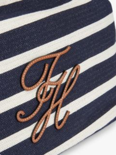 Stripe Logo Adjustable Bucket Bag — Blue 3