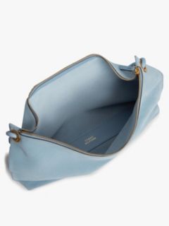 Suede Tassel Logo Shoulder Bag — Blue 4
