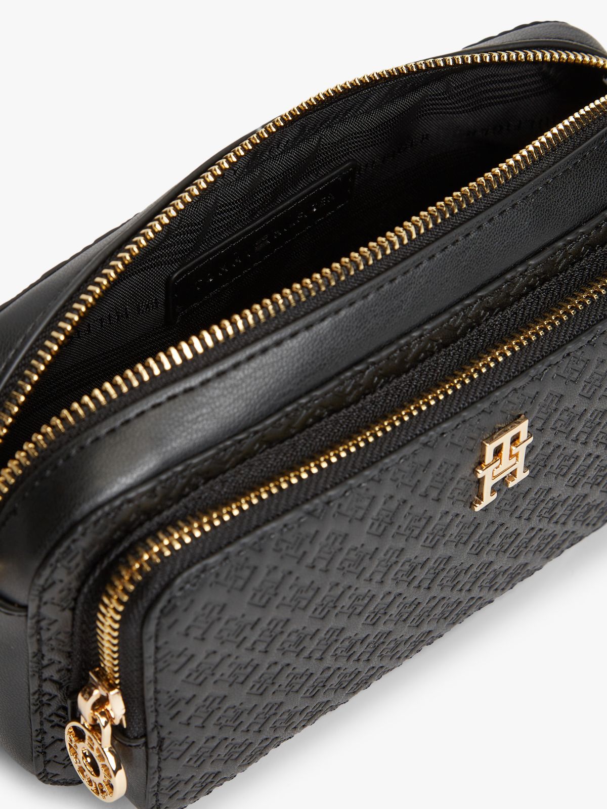 TH Monogram Crossbody Camera Bag — Black