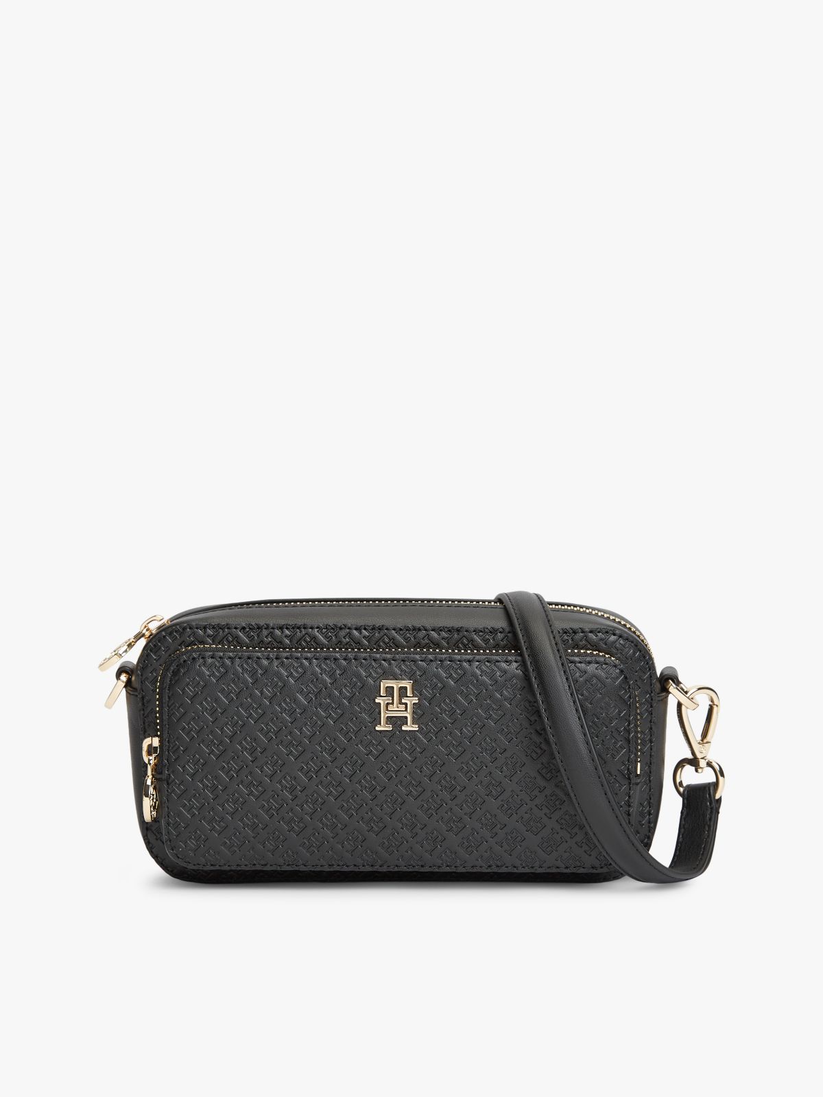 TH Monogram Crossbody Camera Bag — Black