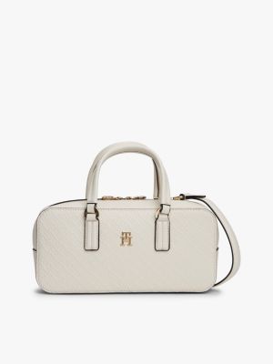 beige th monogram crossbody bag for women tommy hilfiger