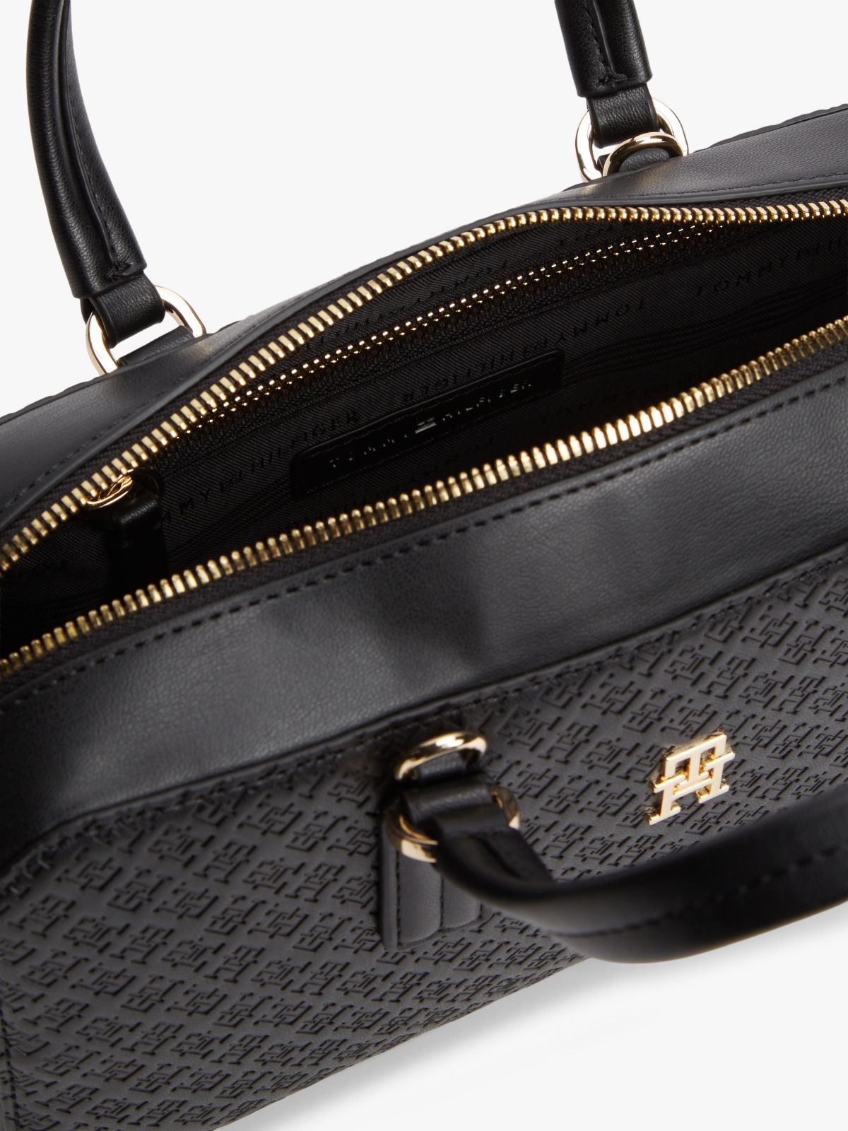 TH Monogram Crossbody Bag — Black