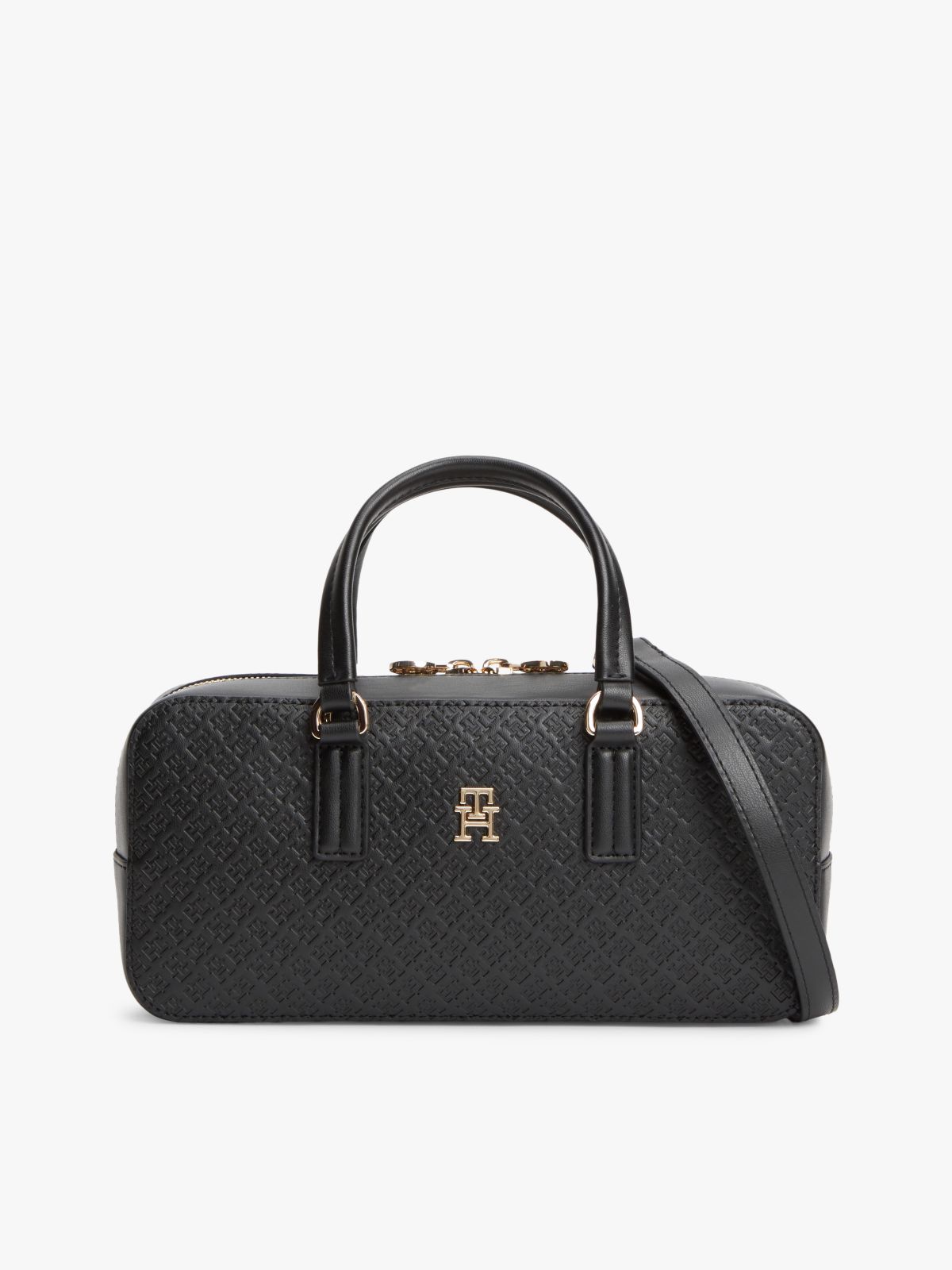 TH Monogram Crossbody Bag — Black