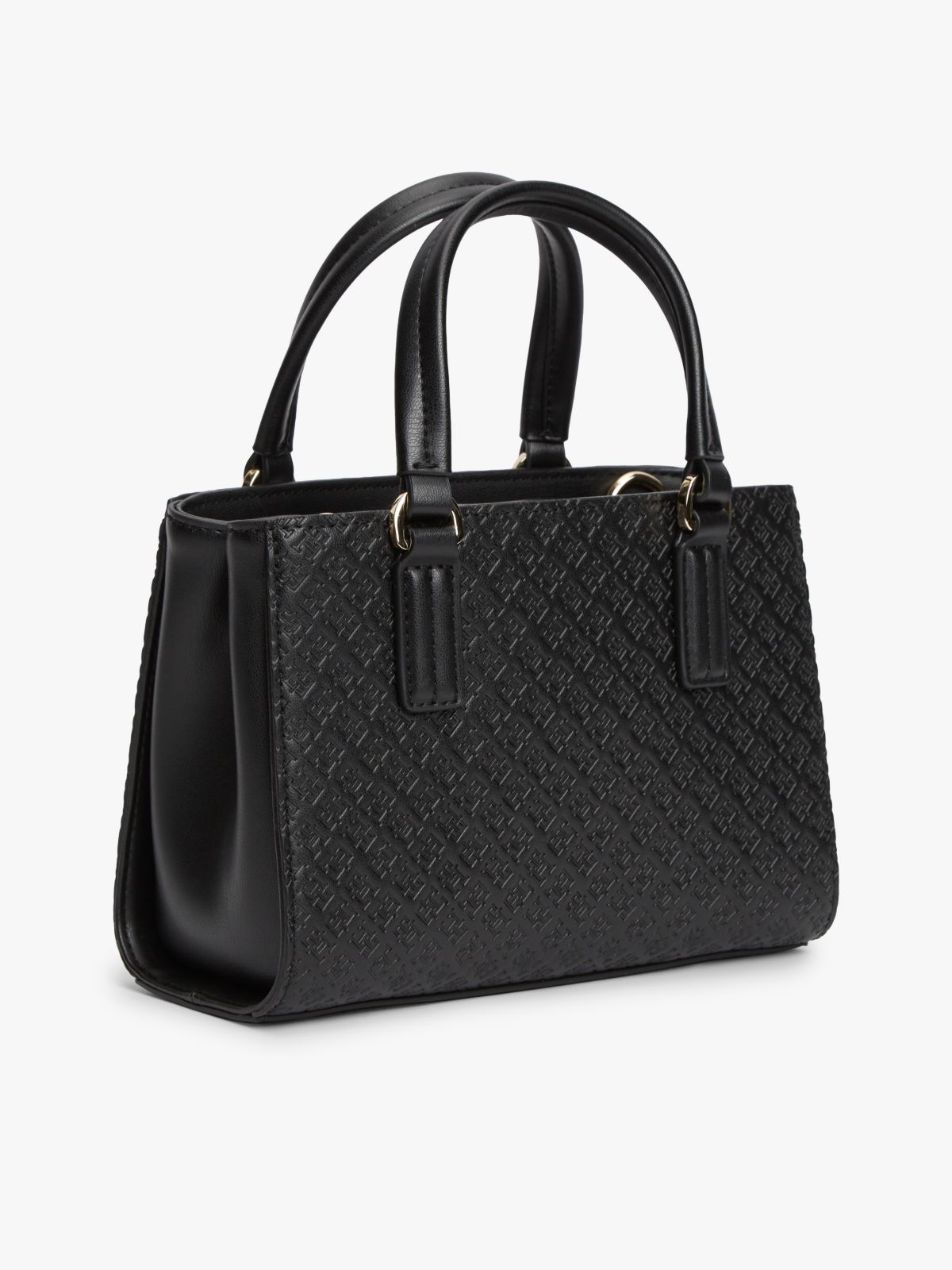 TH Monogram Crossbody Tote Bag — Black