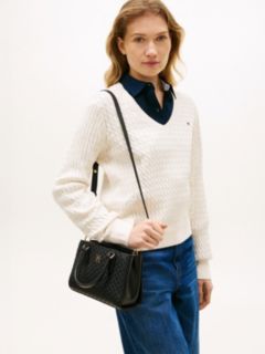 TH Monogram Crossbody Tote Bag — Black 5